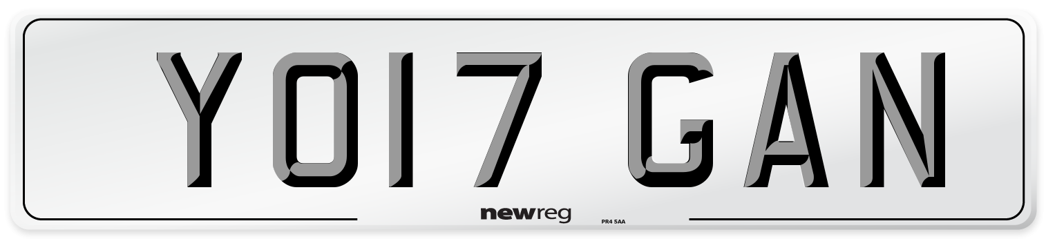YO17 GAN Number Plate from New Reg
